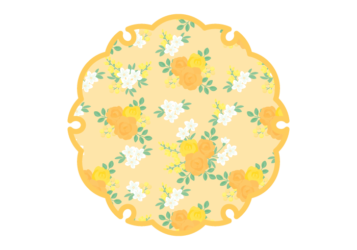 雪輪文様形フレーム（花模様：薔薇柄）