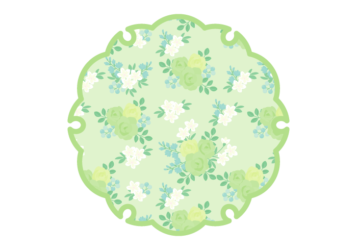 雪輪文様形フレーム（花模様：薔薇柄）