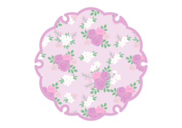 雪輪文様形フレーム（花模様：薔薇柄）