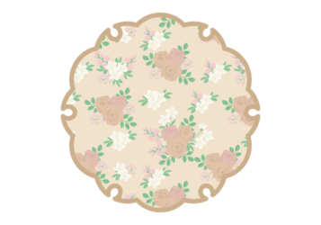 雪輪文様形フレーム（花模様：薔薇柄）