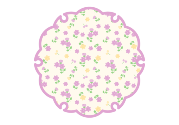 雪輪文様形フレーム（花模様：小花柄）
