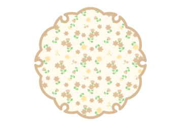 雪輪文様形フレーム（花模様：小花柄）