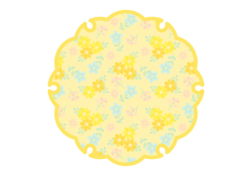 雪輪文様形フレーム（花模様：小花柄）