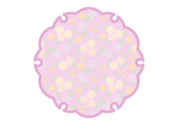 雪輪文様形フレーム（花模様：小花柄）