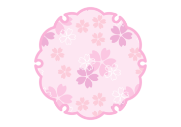 雪の輪文様形フレーム（和柄：桜文様）
