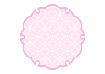 雪の輪文様形フレーム（和柄：七宝文様）