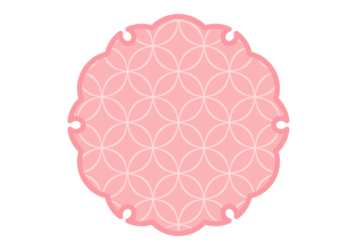 雪の輪文様形フレーム（和柄：七宝文様）