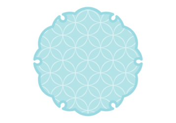 雪の輪文様形フレーム（和柄：七宝文様）