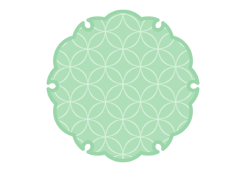 雪の輪文様形フレーム（和柄：七宝文様）