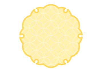 雪の輪文様形フレーム（和柄：七宝文様）