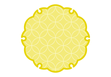 雪の輪文様形フレーム（和柄：七宝文様）