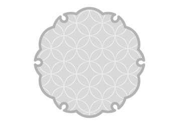 雪の輪文様形フレーム（和柄：七宝文様）