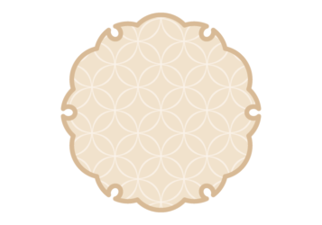 雪の輪文様形フレーム（和柄：七宝文様）