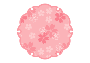 雪の輪文様形フレーム（和柄：桜文様）