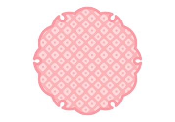 雪の輪文様形フレーム（和柄：鹿の子文様）