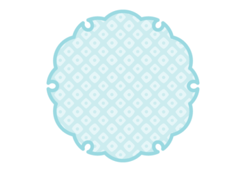 雪の輪文様形フレーム（和柄：鹿の子文様）