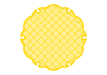 雪の輪文様形フレーム（和柄：鹿の子文様）