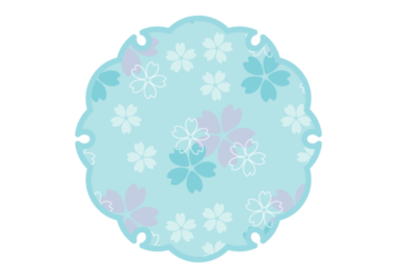 雪の輪文様形フレーム（和柄：桜文様）