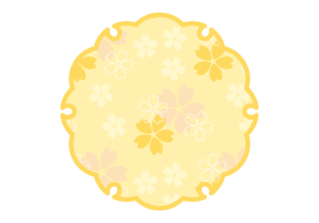 雪の輪文様形フレーム（和柄：桜文様）