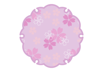 雪の輪文様形フレーム（和柄：桜文様）