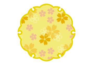 雪の輪文様形フレーム（和柄：桜文様）