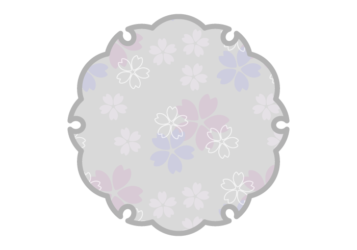 雪の輪文様形フレーム（和柄：桜文様）