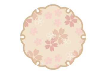 雪の輪文様形フレーム（和柄：桜文様）