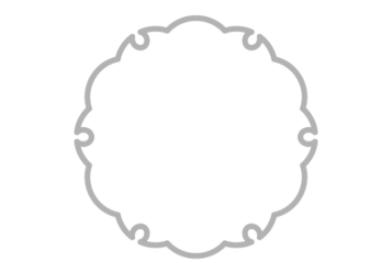 雪輪文様形フレーム（シンプル線）