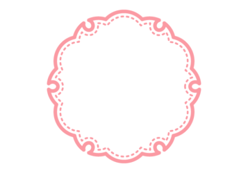 雪輪文様形フレーム（ステッチ線）