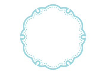 雪輪文様形フレーム（ステッチ線）