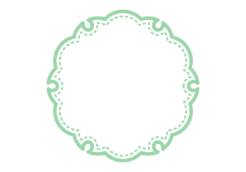 雪輪文様形フレーム（ステッチ線）