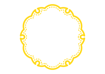 雪輪文様形フレーム（ステッチ線）