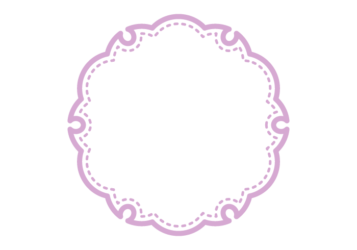 雪輪文様形フレーム（ステッチ線）