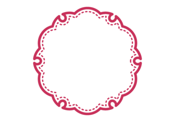 雪輪文様形フレーム（ステッチ線）
