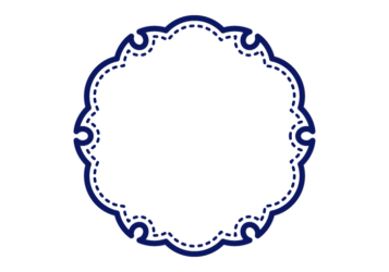 雪輪文様形フレーム（ステッチ線）