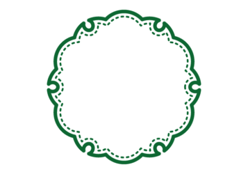 雪輪文様形フレーム（ステッチ線）