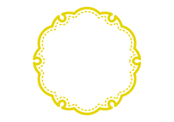 雪輪文様形フレーム（ステッチ線）