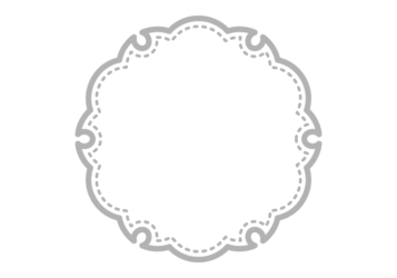 雪輪文様形フレーム（ステッチ線）