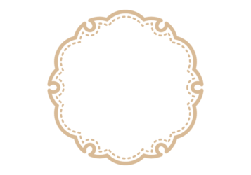 雪輪文様形フレーム（ステッチ線）