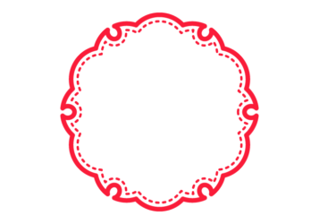 雪輪文様形フレーム（ステッチ線）
