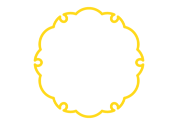 雪輪文様形フレーム（シンプル線）