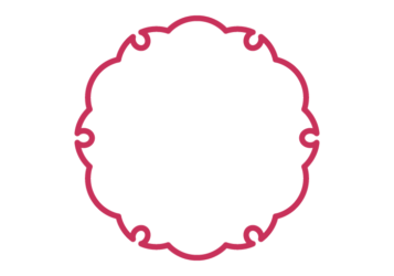 雪輪文様形フレーム（シンプル線）