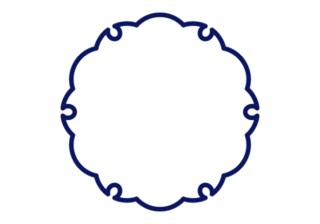 雪輪文様形フレーム（シンプル線）