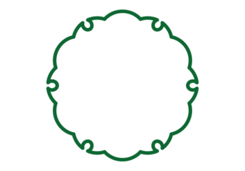 雪輪文様形フレーム（シンプル線）