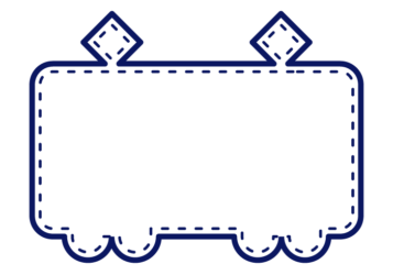 電車形フレーム（ステッチ線枠）