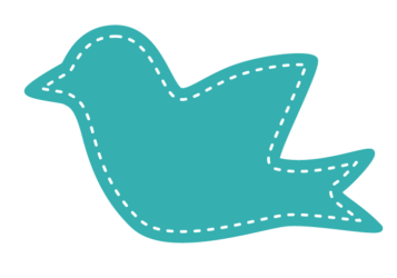 トリ形フレーム（青い鳥の塗りつぶし枠）