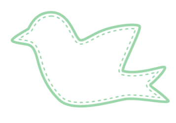 トリ形フレーム（ステッチ線枠）