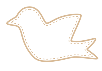 トリ形フレーム（ステッチ線枠）