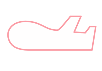 飛行機形フレーム（シンプル線枠）