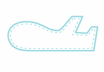 飛行機形フレーム（ステッチライン枠）